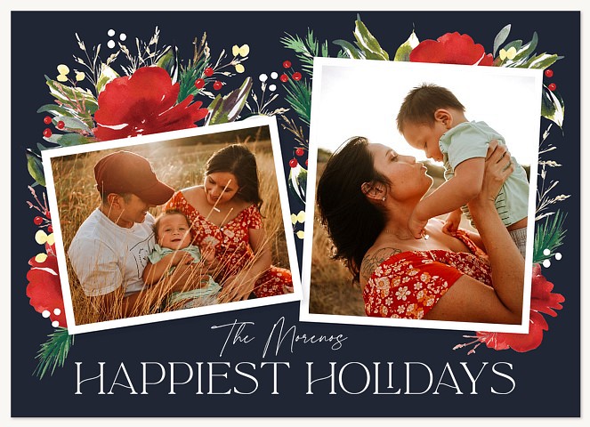 Floral Duo Personalized Holiday Cards