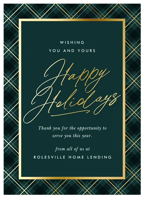 Sparkling Plaid Business Holiday Cards