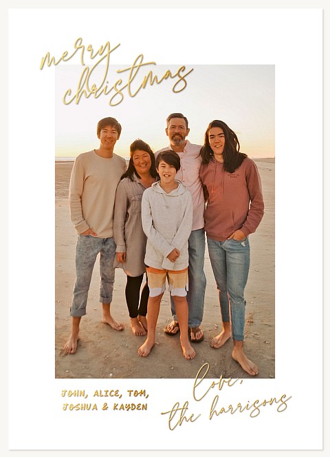 Shimmering Message Personalized Holiday Cards