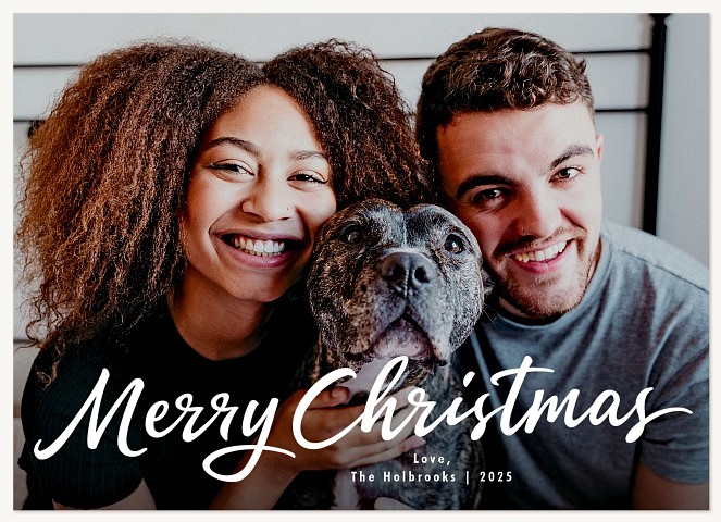 Casual Lettering Personalized Holiday Cards