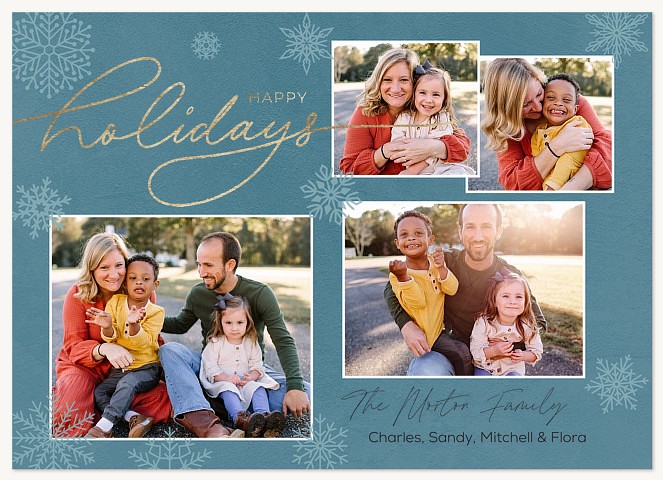 Serene Snowflakes Personalized Holiday Cards