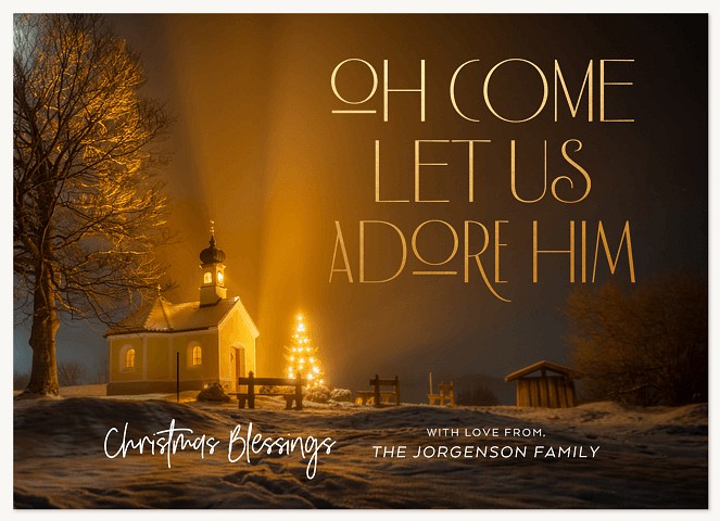 Adore Him Personalized Holiday Cards