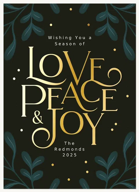 Winter Greenery Personalized Holiday Cards