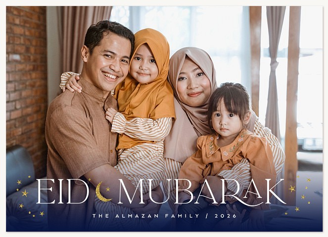 Stars and Moon Eid Cards