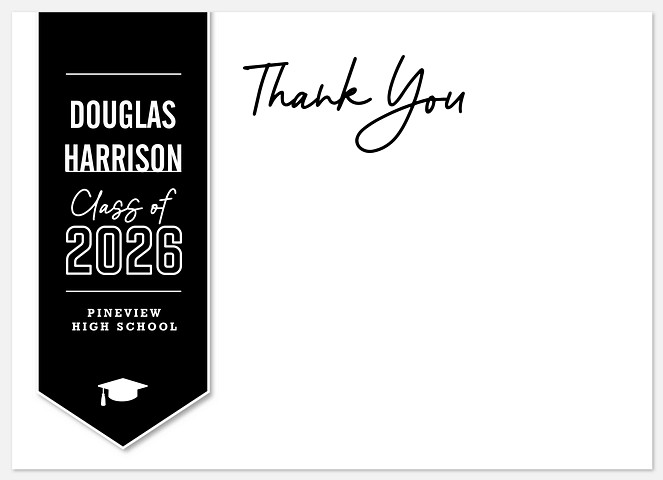 Academic Ribbon Thank You Cards 