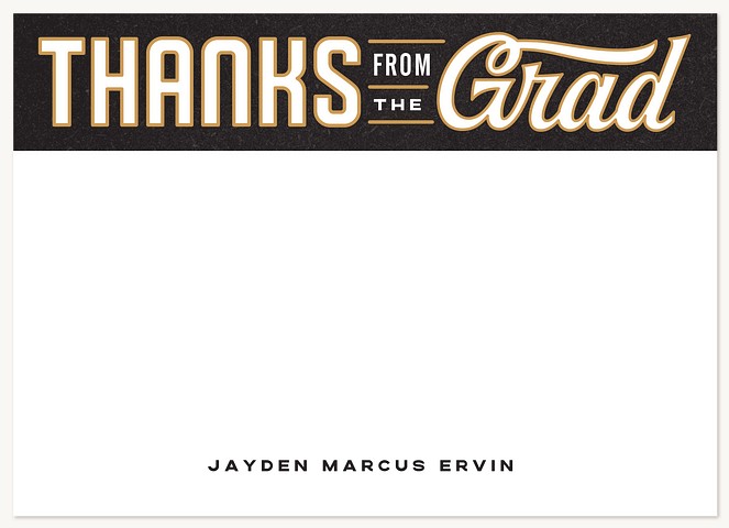 Letterman Embroidery Thank You Cards 