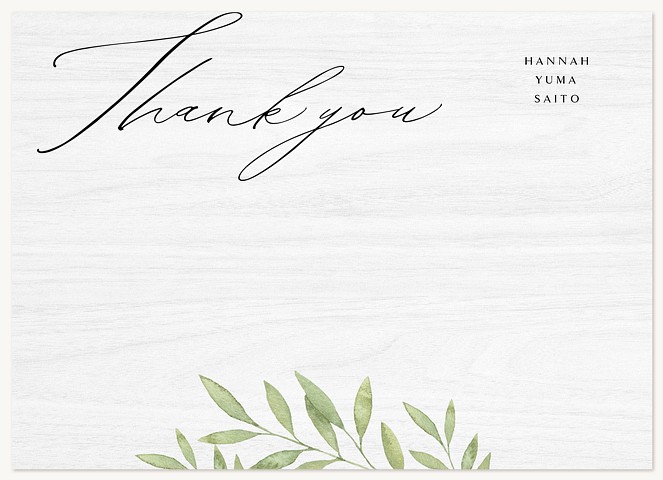 Watercolor Greenery Thank You Cards 
