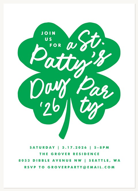 Lettered Clover Invitations