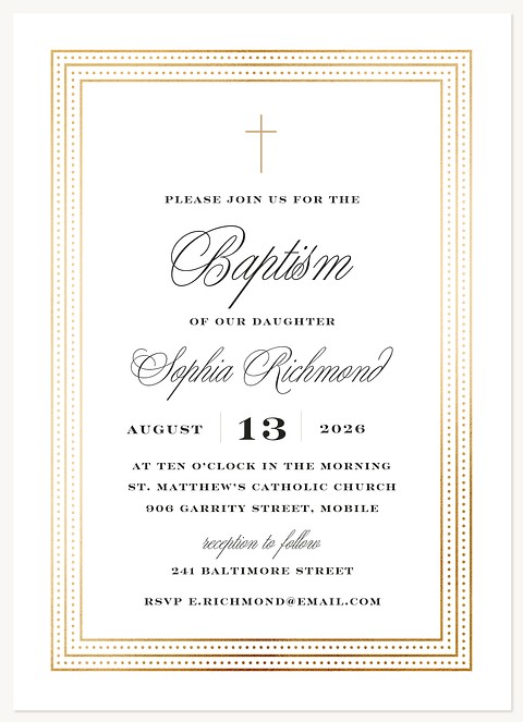 Formal Frame Baptisms & Christening Invitations