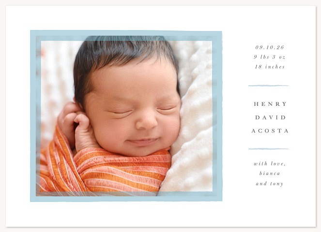 Brushstroke Border Baby Announcements