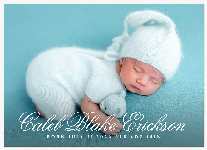 Traditional Script Baby Announcements