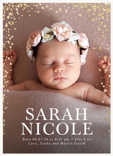 Glam Confetti Baby Announcements