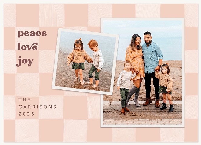 Checkered Personalized Holiday Cards