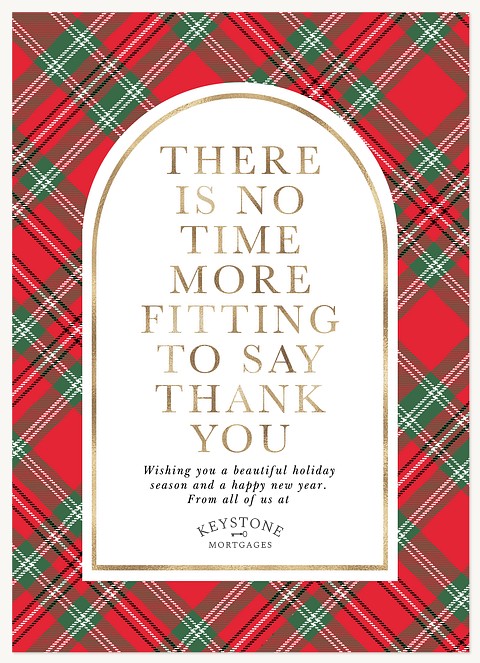 Plaid Arch Business Holiday Cards