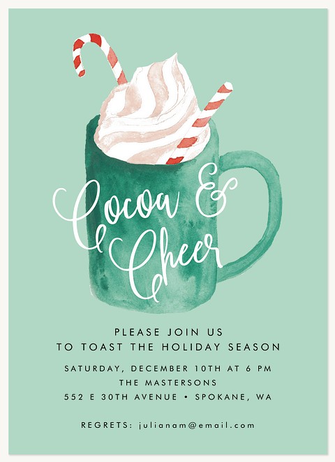 Cozy Cocoa Holiday Party Invitations