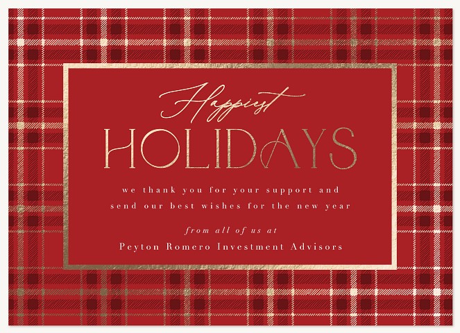 Luxe Plaid Business Holiday Cards