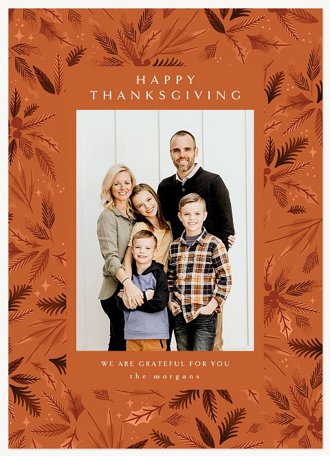 Orange Leaves Thanksgiving Cards