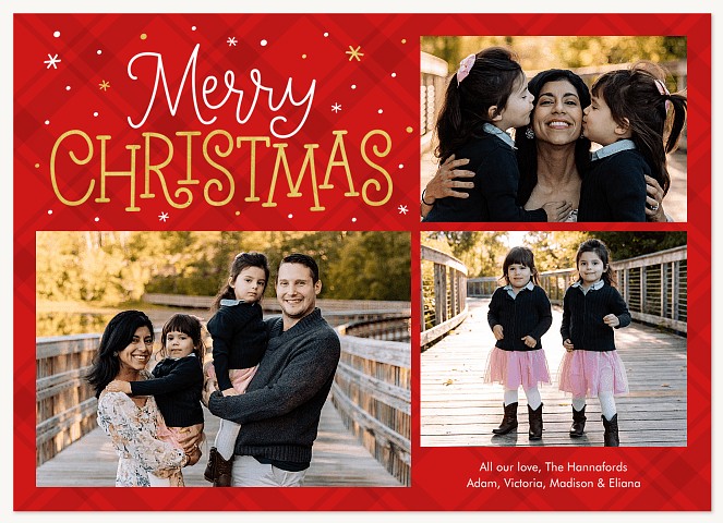 Bright Plaid Personalized Holiday Cards
