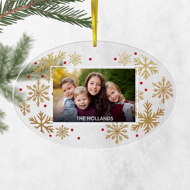 Snowflake Flurries Personalized Ornaments