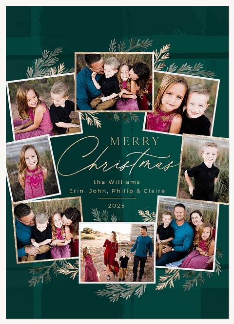 Tartan Wreath Personalized Holiday Cards