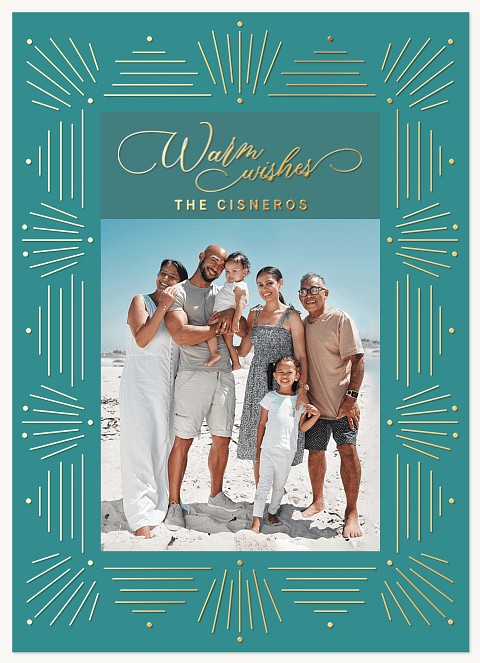 Deco Bursts Personalized Holiday Cards