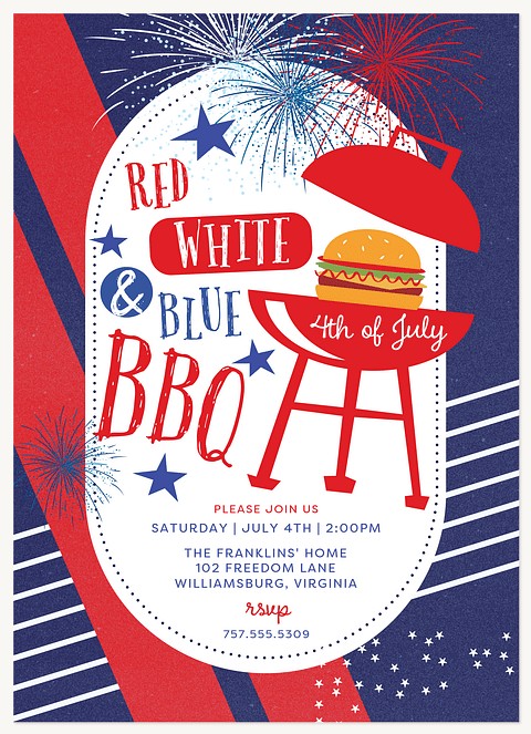 Patriotic Party Summer Party Invitations