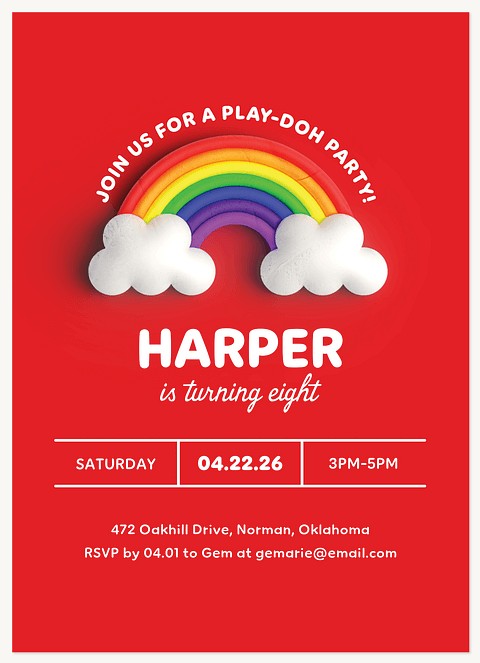 Play-Doh Party! Kids Birthday Invitations