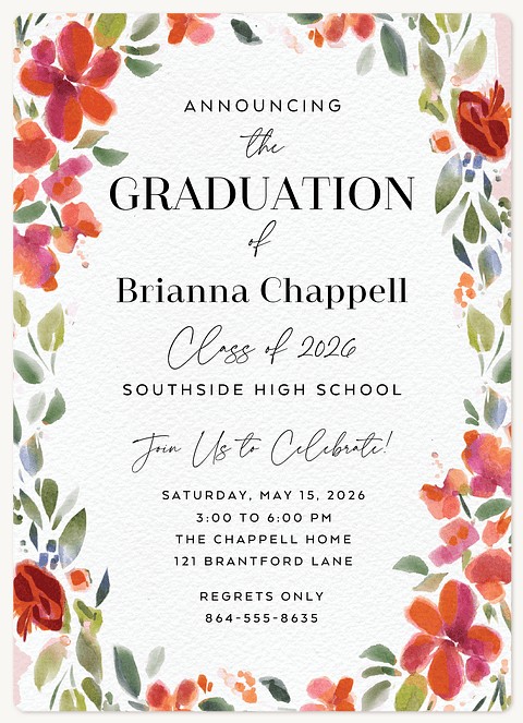 Floral Frame Graduation Cards