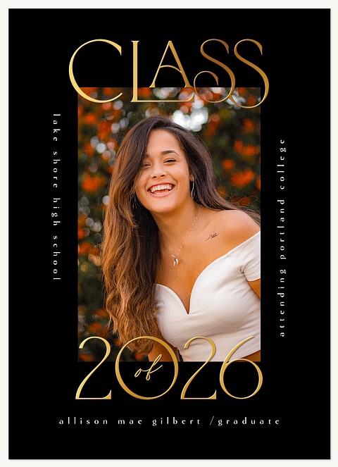 Classy Portrait Graduation Announcements