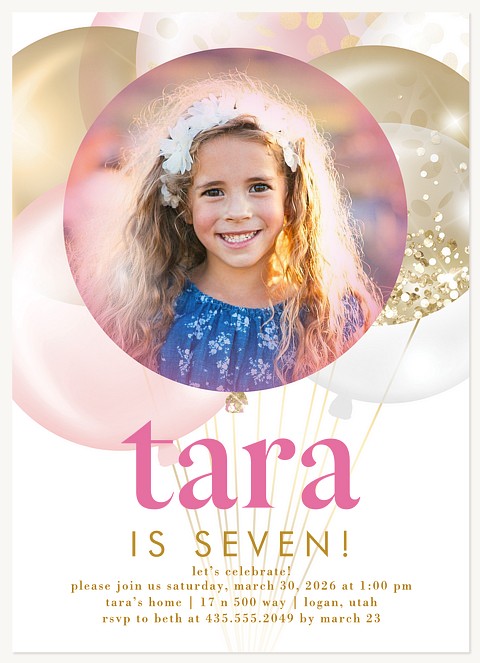 Sparkle Celebration Kids Birthday Invitations