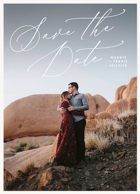 Sweeping Script Save the Date Cards