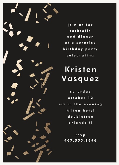 Pop the Confetti Adult Birthday Party Invitations