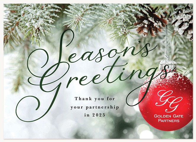 Timeless Ornament Business Holiday Cards
