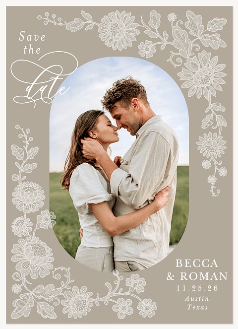 Lace Floral Save the Date Cards