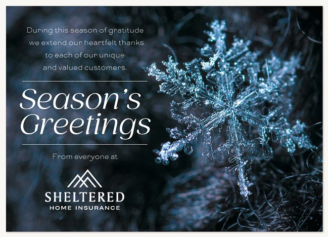 Frosted Snowflake Business Holiday Cards