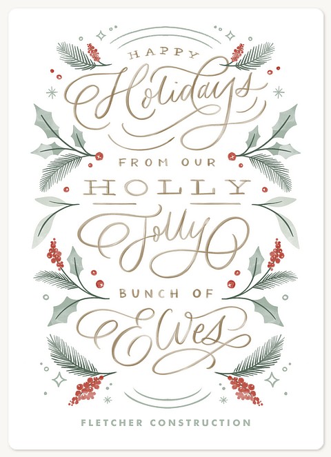 Holly Jolly Elves Holiday & Christmas Magnet Cards