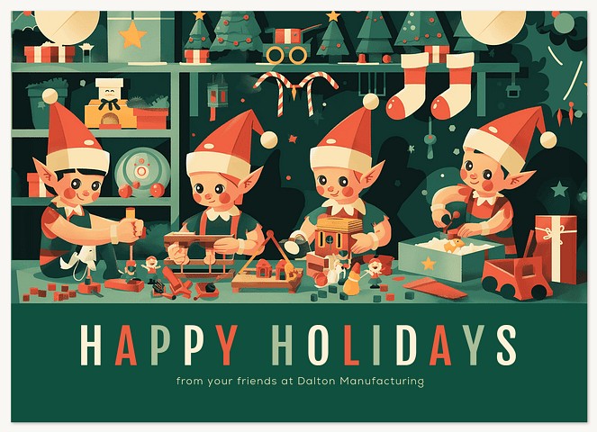 Santa’s Workshop Business Holiday Cards