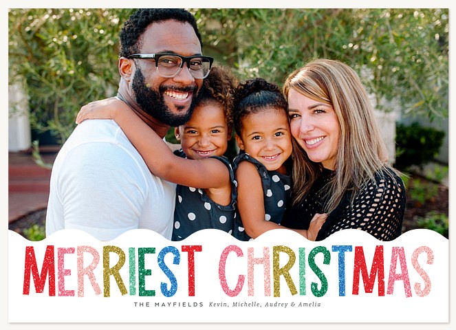 Rainbow Glitter Christmas Cards