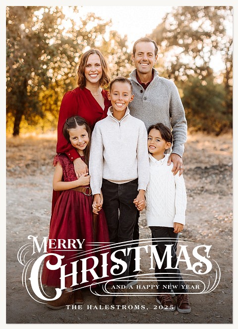 Antique Elegance Personalized Holiday Cards