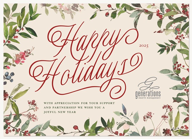 Berry Border Business Holiday Cards