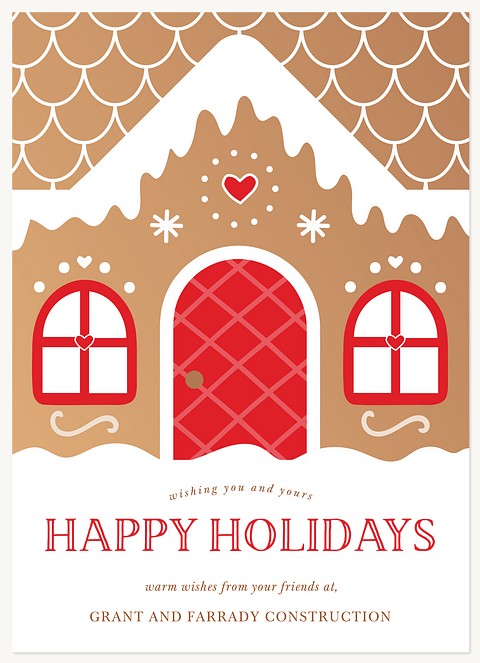 Gingerbread Home Business Holiday Cards