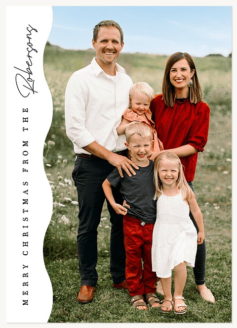 Wavy Side Personalized Holiday Cards