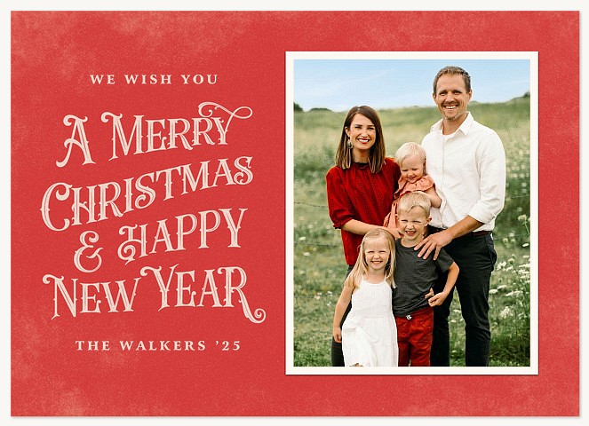 Vintage Type Personalized Holiday Cards