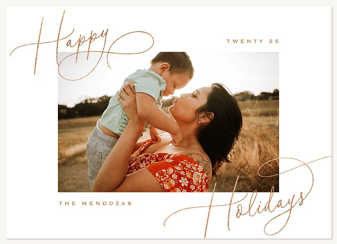 Split Script Personalized Holiday Cards