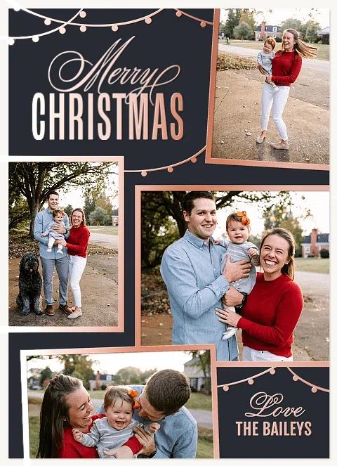 Hanging Lights Personalized Holiday Cards