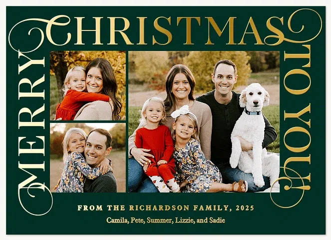Garland Of Type Personalized Holiday Cards