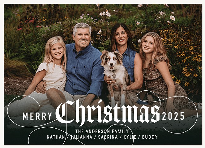 Classic Swirls Personalized Holiday Cards