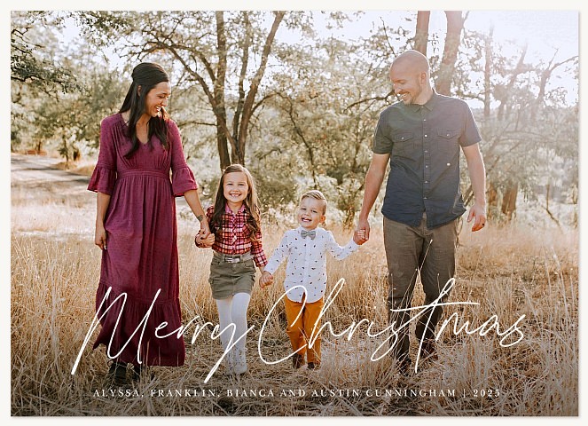 Modern Pen Lettered Personalized Holiday Cards