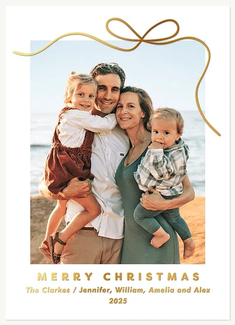 Bow On Top Personalized Holiday Cards