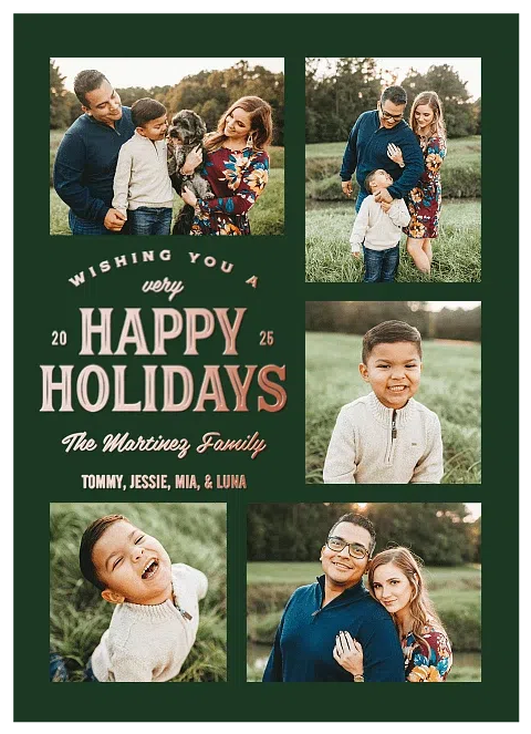 Festive Greetings Personalized Holiday Cards